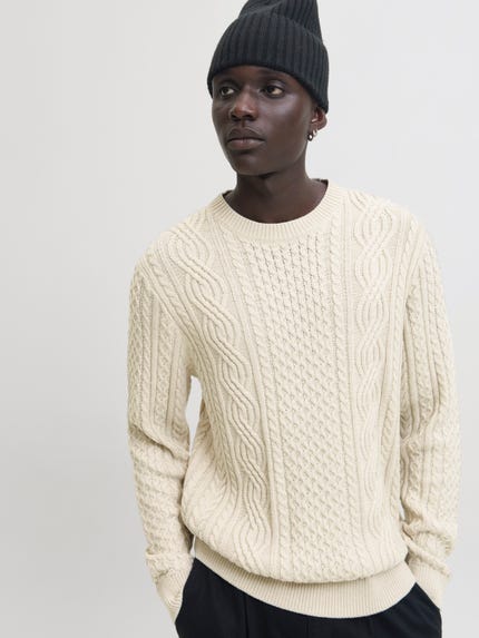 Maglione Uomo PJ PAUL JONES Con Scollo Rotondo E Treccia Classica - Morbido E Traspirante (78% Poliestere, 12% Acrilico, 10% Poliammide)
