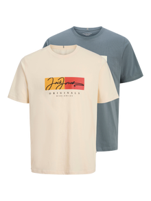 Jack & Jones 2-pak Koszulki z nadrukiem T-shirt Junior -Stormy Weather - 12283585