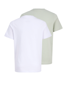 Jack & Jones 2-pakuotės Spausdintas raštas Marškinėliai Jaunimui -Aqua Gray - 12283591