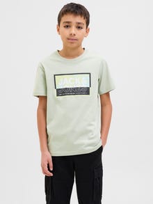 Jack & Jones 2-pakuotės Spausdintas raštas Marškinėliai Jaunimui -Aqua Gray - 12283591