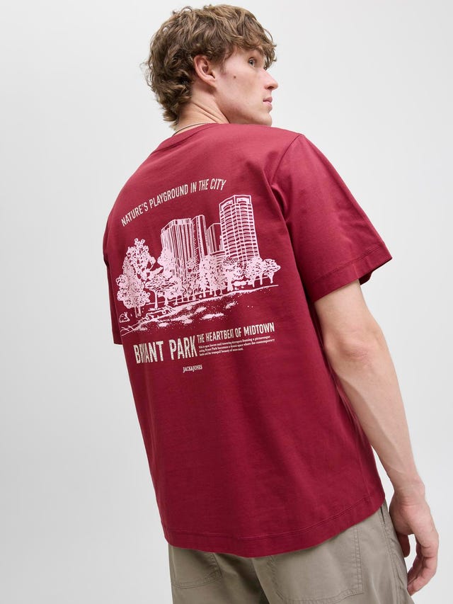 Rusty Neal T-shirt Heren – Verwassen Look, Ronde Hals Met Knopen, Katoen, Slim Fit, Gebruikt Design