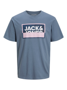 Jack & Jones Logo T-shirt -Flint Stone - 12283825