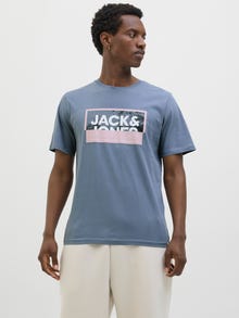 Jack & Jones Logo T-shirt -Flint Stone - 12283825