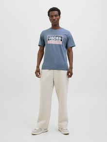 Jack & Jones Logo T-shirt -Flint Stone - 12283825