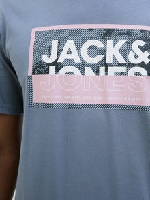 Jack & Jones Logo T-shirt -Flint Stone - 12283825