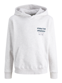Jack & Jones Relaxed Fit Hoodie Junior Sweatshirt -Bright White - 12284109