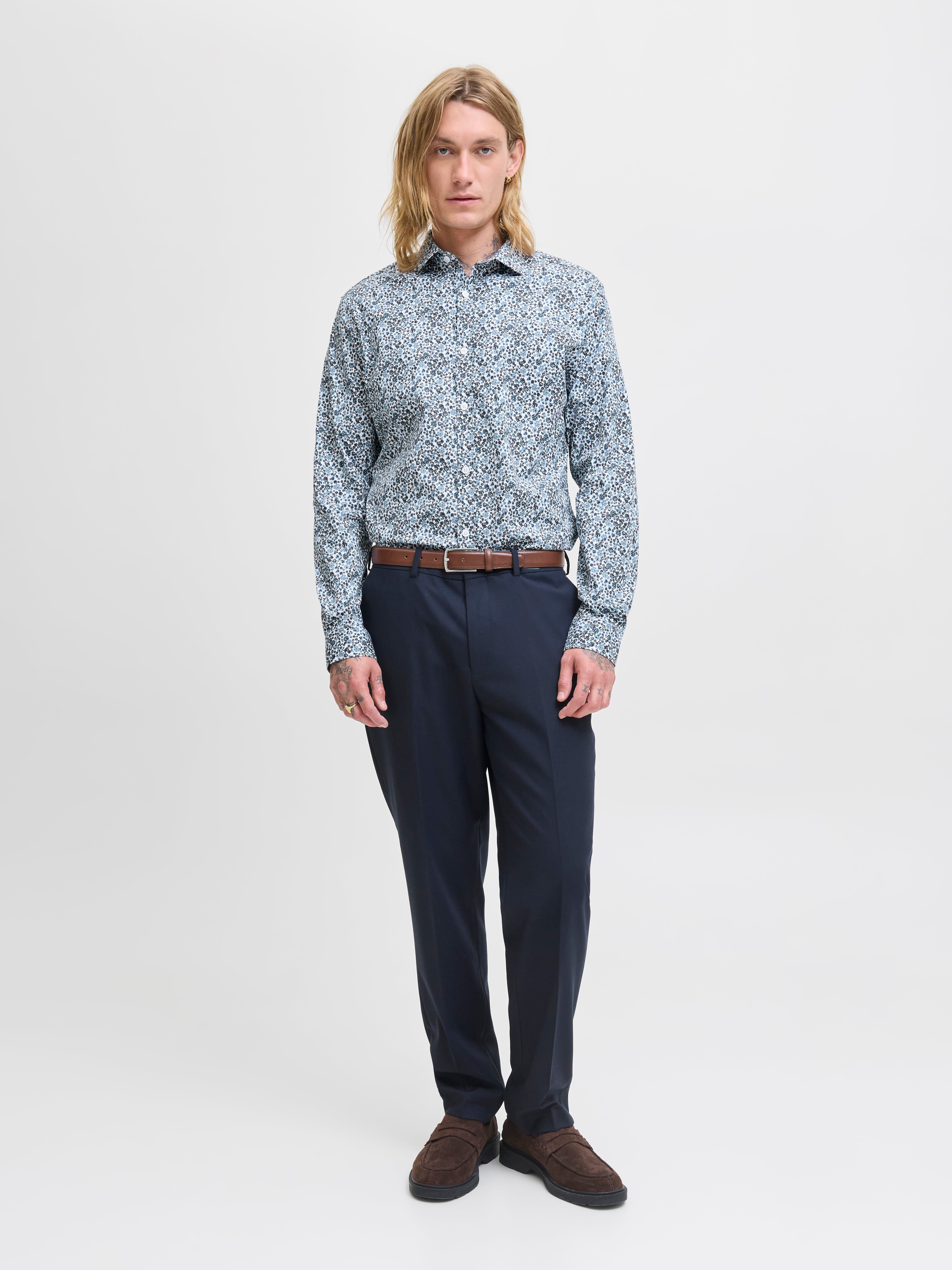 Slim Fit Dress shirt | Medium Blue | Jack & Jones Slim Fit Dress shirt | Medium Blue | Jack & Jones