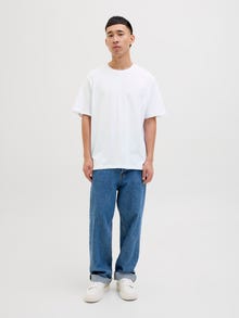 Jack & Jones 5-pak Ensfarvet T-shirt -White - 12284199