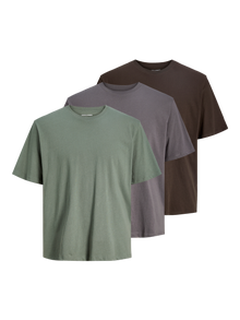 Jack & Jones Paquete de 3 Camiseta Liso -Castlerock - 12284202