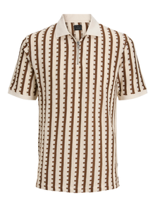 Jack & Jones Plus Size W paski Koszula polo -Cloud Dancer - 12284570