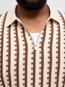 Jack & Jones Plus Size Camicia polo A righe -Cloud Dancer - 12284570