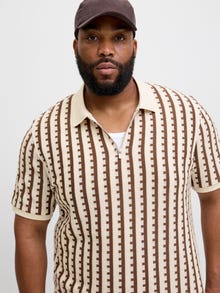 Jack & Jones Plus Size Csíkos Póló -Cloud Dancer - 12284570