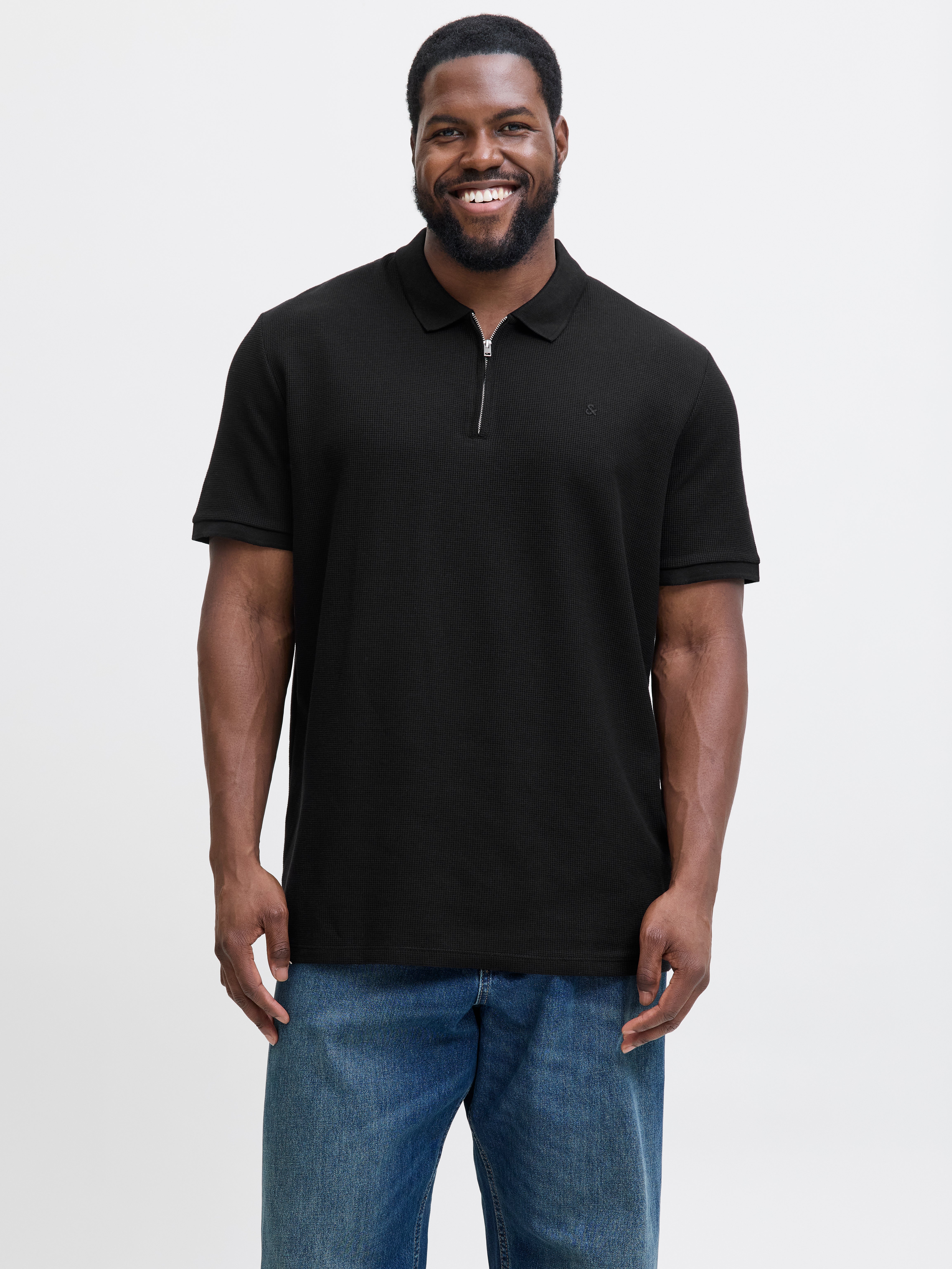 Thumbnail - Plus Size Einfarbig Poloshirt