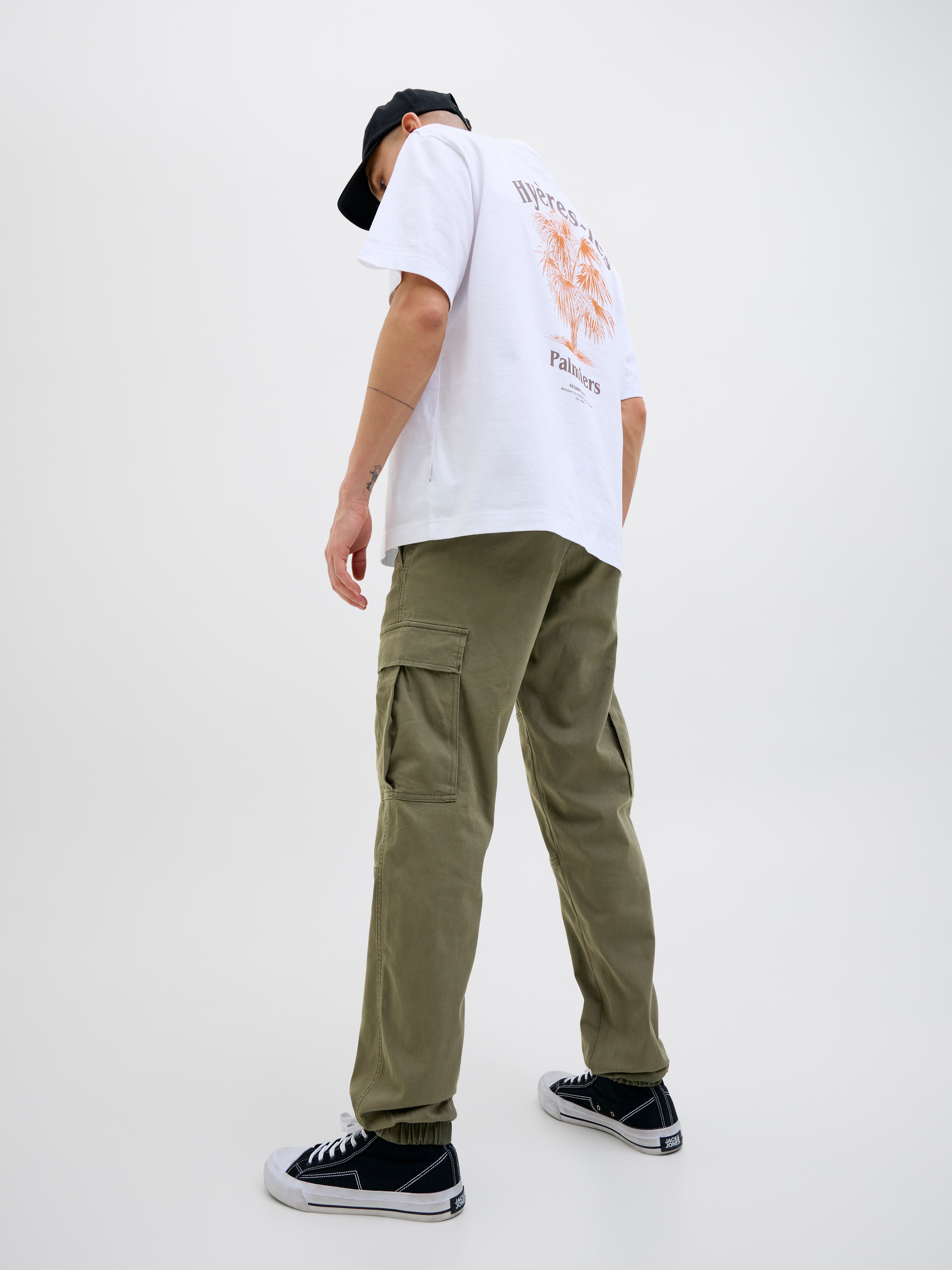 JACK & JONES JUNIOR cargobroek JJIPAUL olijfgroen JACK & JONES JUNIOR cargobroek JJIPAUL olijfgroen
