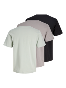 Jack & Jones 3-pack Logo Ronde hals T-shirts -Gray Flannel - 12284754