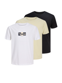 Jack & Jones Paquete de 3 Estampar T-shirt Junior -Black - 12284756
