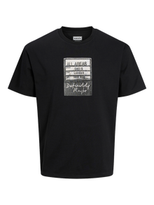Jack & Jones Bedrukt Ronde hals T-shirts -Black - 12284851