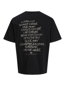 Jack & Jones Bedrukt Ronde hals T-shirts -Black - 12284851