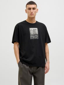 Jack & Jones Bedrukt Ronde hals T-shirts -Black - 12284851