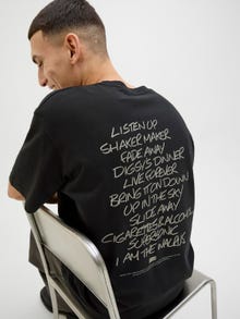 Jack & Jones Bedrukt Ronde hals T-shirts -Black - 12284851