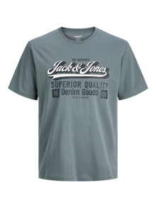 Jack & Jones Plus Size Logo T-shirt -Stormy Weather - 12284905