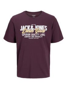 Jack & Jones Plus Size Z logo T-shirt -Plum Perfect - 12284905
