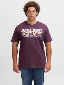 Jack & Jones Plus Size Z logo T-shirt -Plum Perfect - 12284905