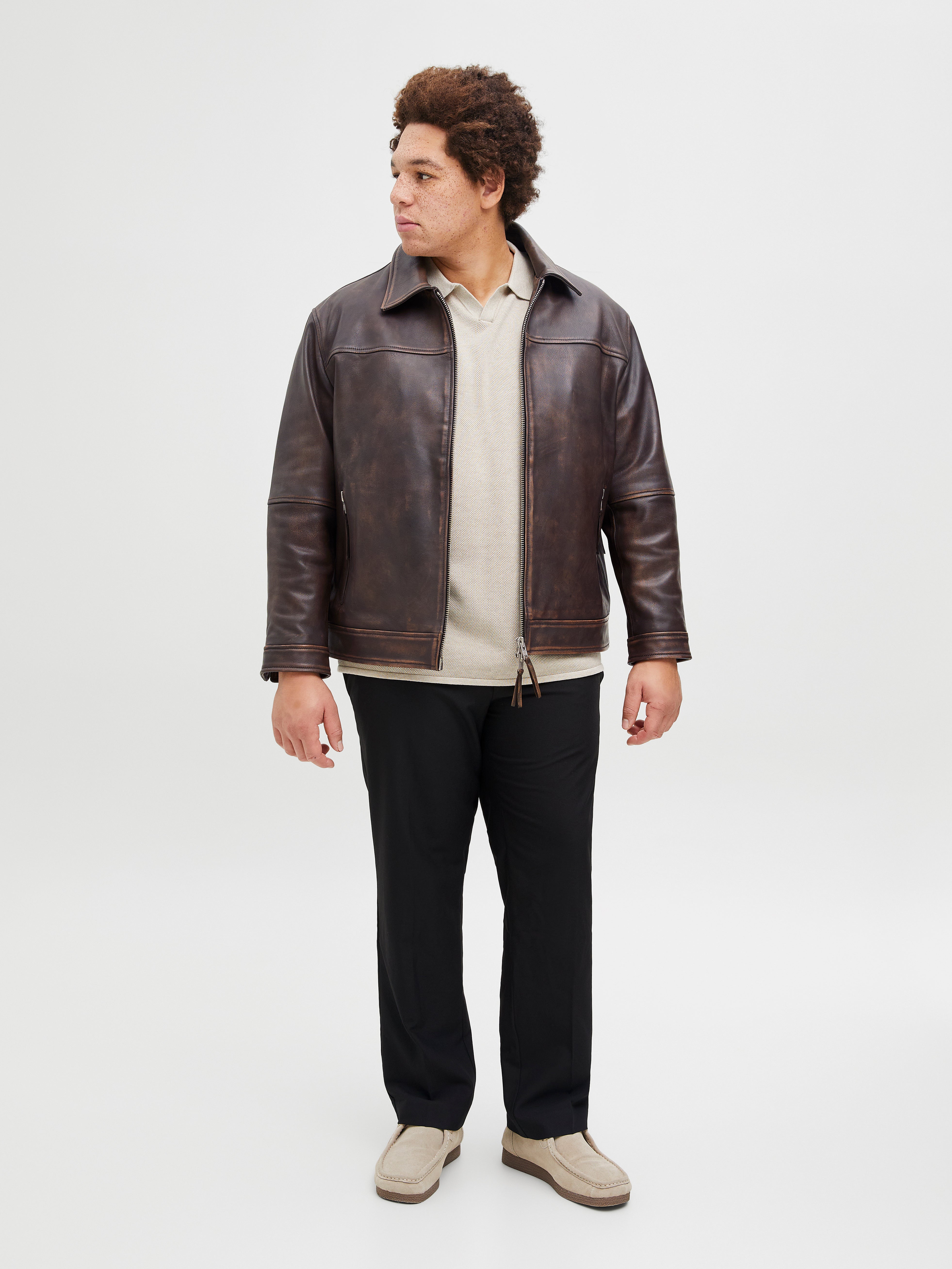 Thumbnail - Plus Size Lederjacke