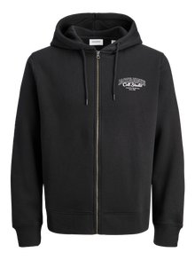 Jack & Jones Plus Size Printed Hoodie -Black - 12285082