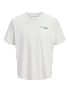 Jack & Jones Backprintet Round Neck T-shirt -Cloud Dancer - 12285406