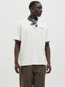 Jack & Jones Backprintet Round Neck T-shirt -Cloud Dancer - 12285406