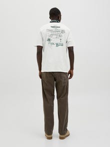 Jack & Jones Rückenprint Rundhals T-shirt -Cloud Dancer - 12285406
