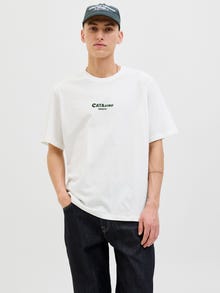 Jack & Jones Rückenprint T-shirt -Cloud Dancer - 12285452