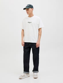 Jack & Jones Baktryck T-shirt -Cloud Dancer - 12285452