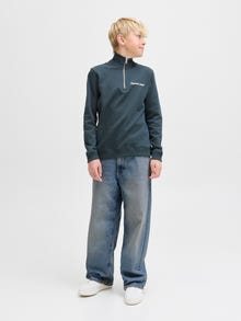 Jack & Jones JJIDAVE JJORIGINAL SQ 081 LN JNR Džínsy širokého strihu Junior -Blue Denim - 12285681