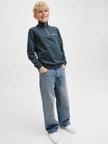 Jack & Jones JJIDAVE JJORIGINAL SQ 081 LN JNR Džínsy širokého strihu Junior -Blue Denim - 12285681