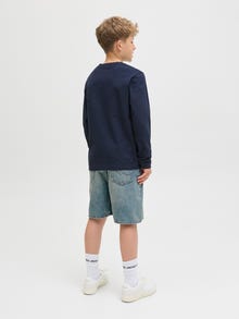 Jack & Jones Laisvas kirpimas Džinsiniai šortai Jaunimui -Blue Denim - 12285690