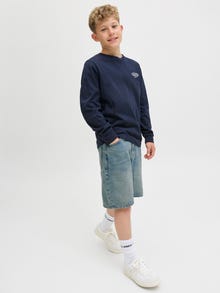 Jack & Jones Laisvas kirpimas Džinsiniai šortai Jaunimui -Blue Denim - 12285690