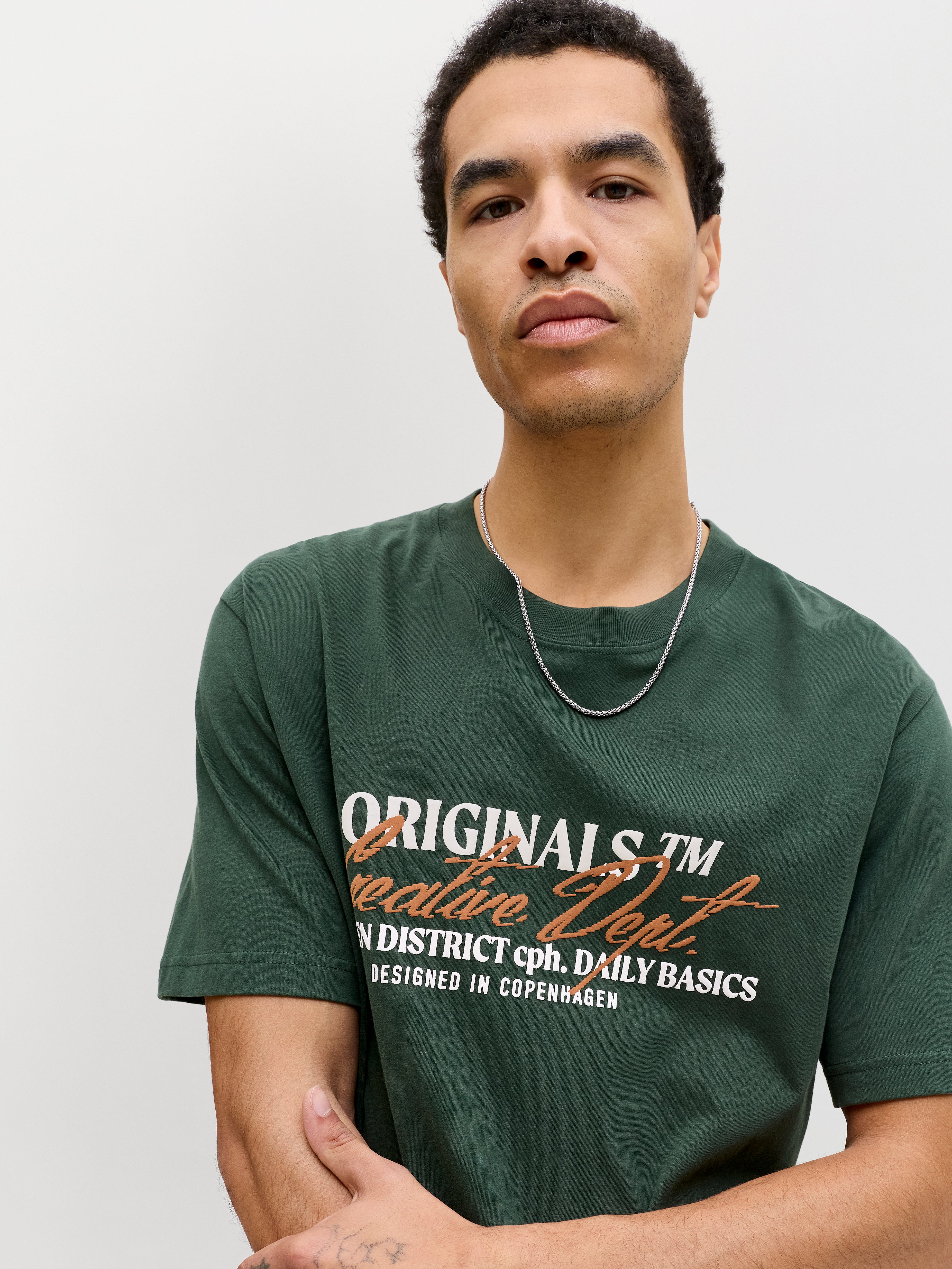 JACK & JONES Jjskully Tee SS Crew Neck, Bianco, XS JACK & JONES Jjskully Tee SS Crew Neck, Bianco, XS
