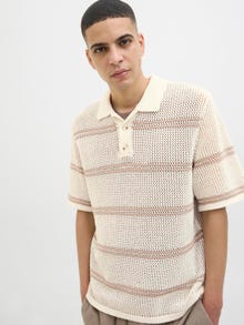 Jack & Jones Gestricktes Polo -Sea Salt - 12286188