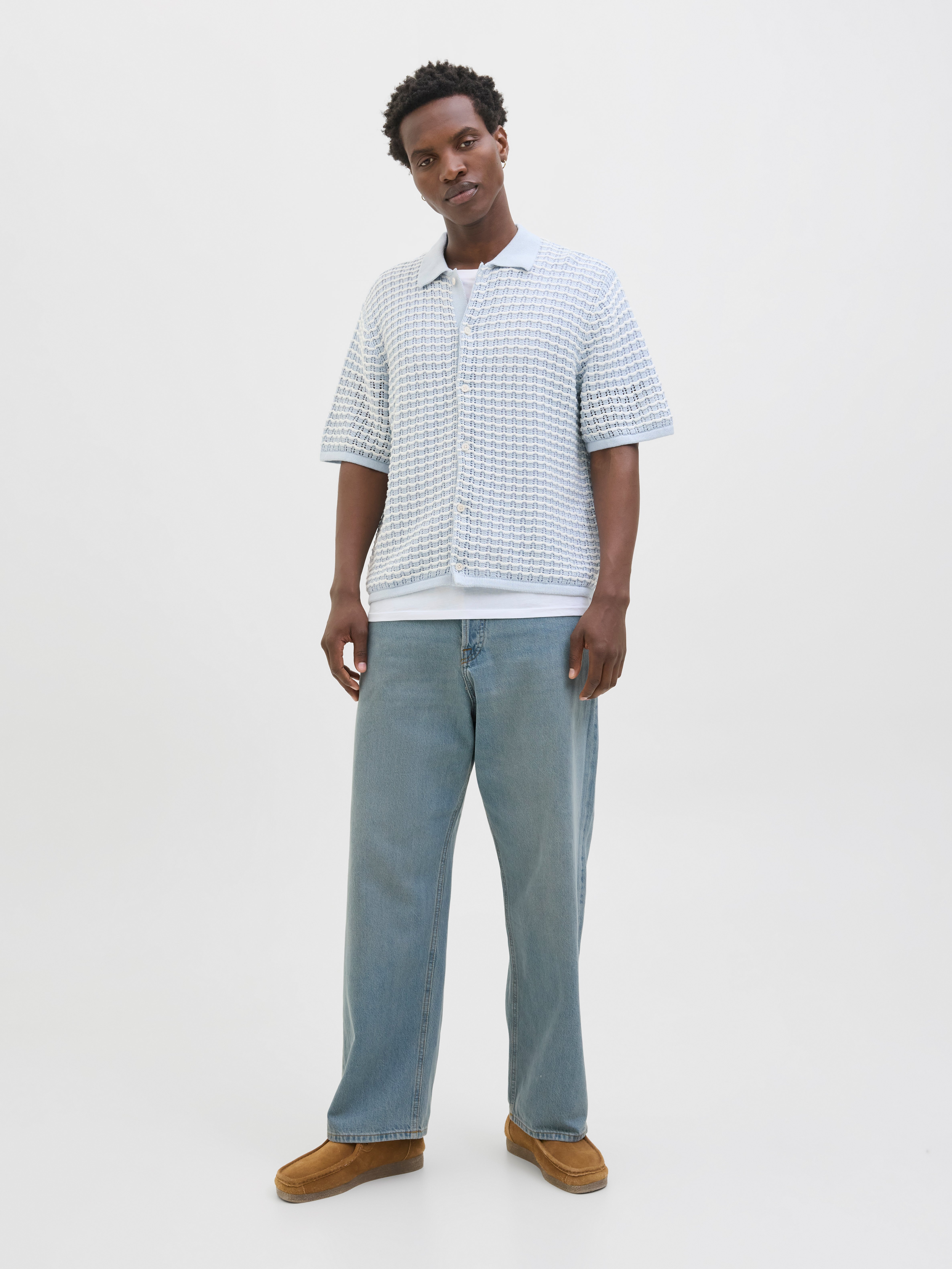 Knitted polo | Medium Blue | Jack & Jones® Knitted polo | Medium Blue | Jack & Jones®
