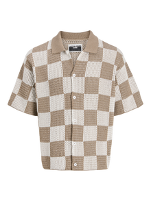 Jack & Jones Dzianinowe polo -Desert Taupe - 12286201