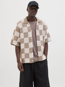 Jack & Jones Dzianinowe polo -Desert Taupe - 12286201