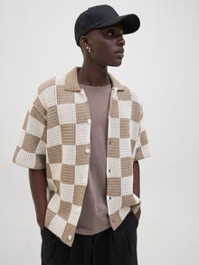 Jack & Jones Dzianinowe polo -Desert Taupe - 12286201