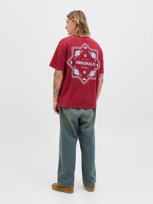 Jack & Jones Marškinėlių apykaklė Marškinėliai -Tibetan Red - 12286607