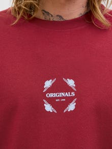 Jack & Jones Marškinėlių apykaklė Marškinėliai -Tibetan Red - 12286607