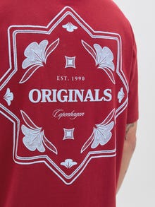 Jack & Jones Marškinėlių apykaklė Marškinėliai -Tibetan Red - 12286607