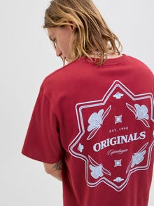 Jack & Jones Marškinėlių apykaklė Marškinėliai -Tibetan Red - 12286607