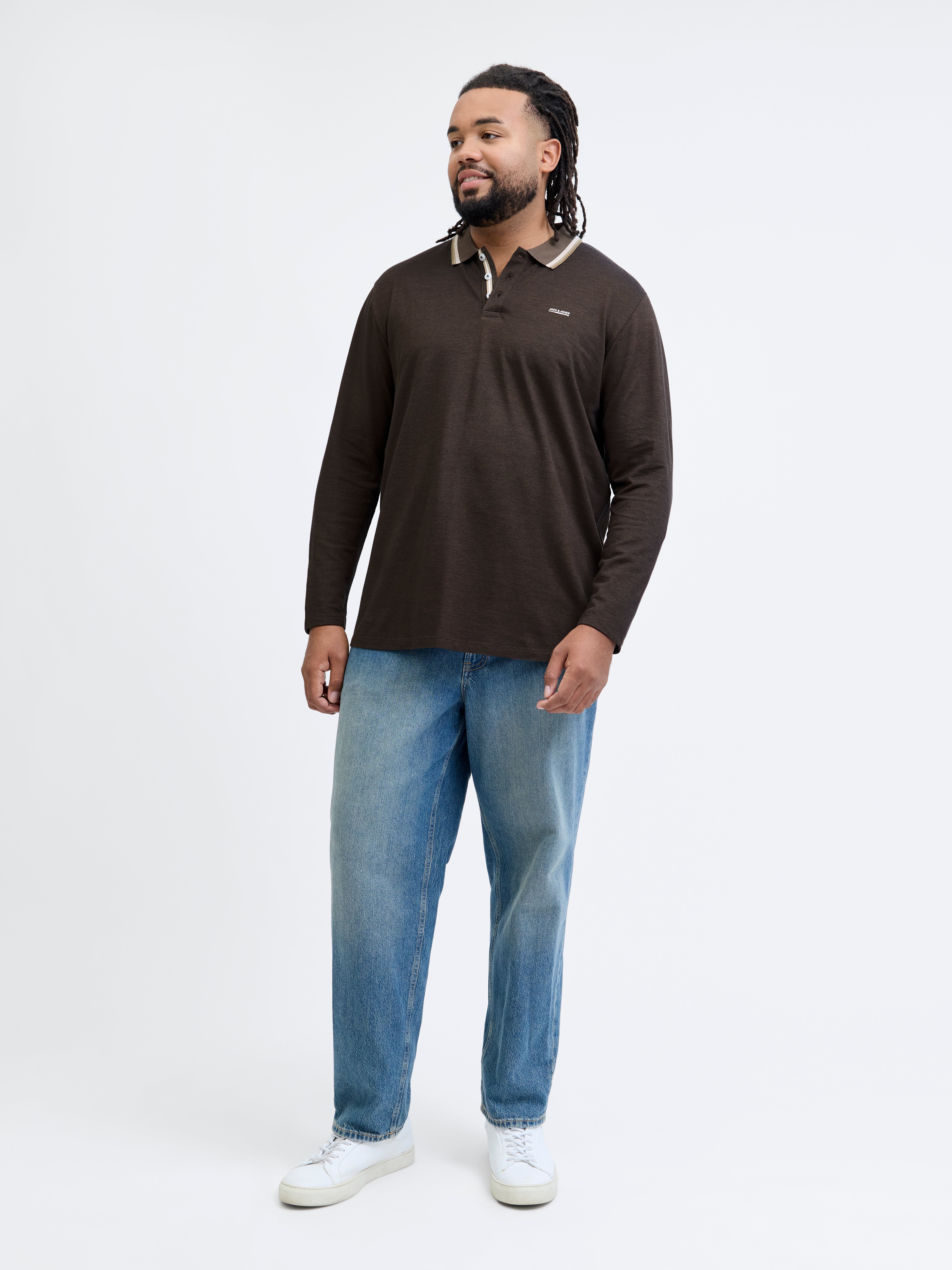 Plus Size Polo | Medium Brown | Jack & Jones®