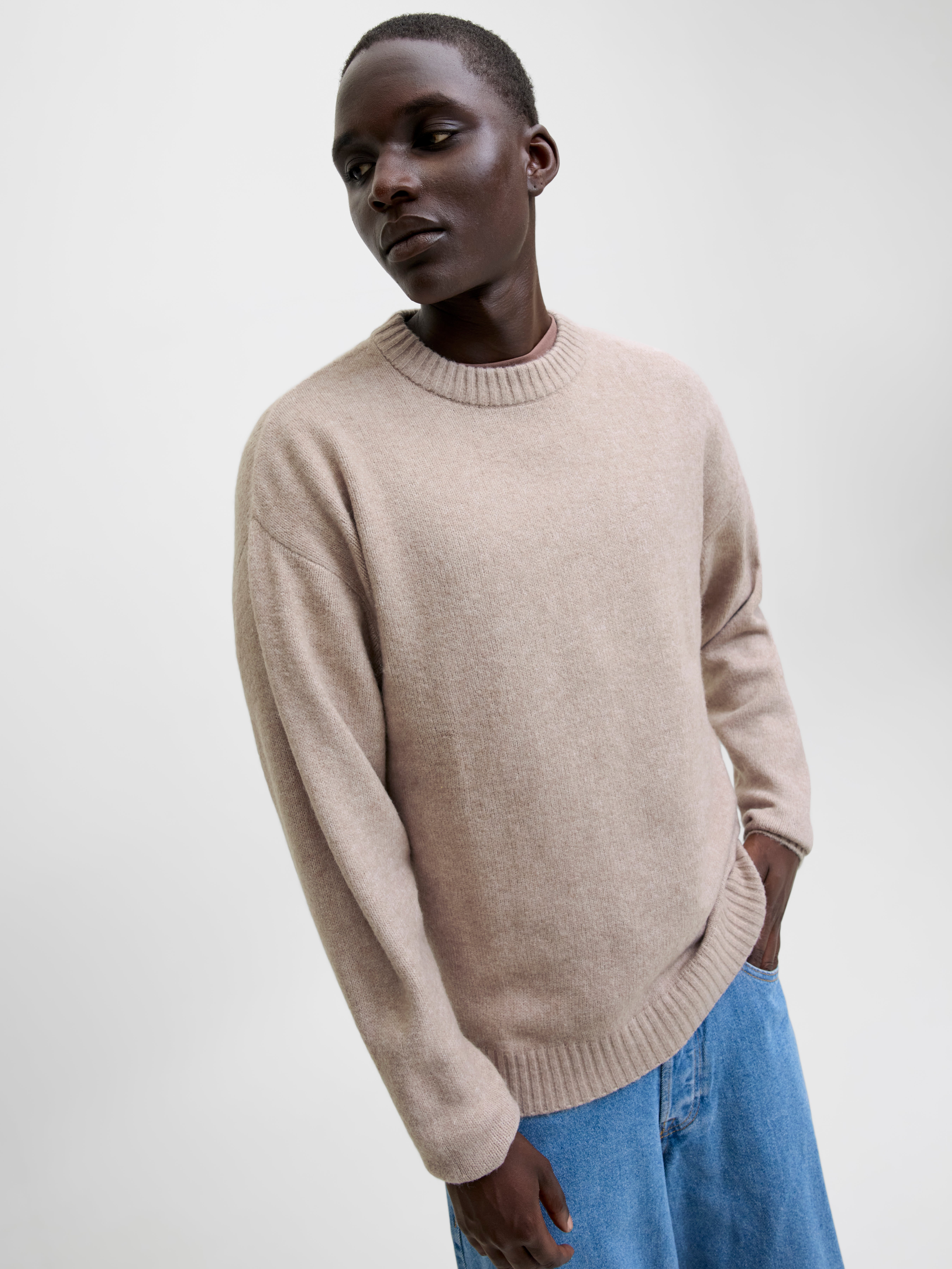 Jack & Jones JXEVI - Pull En Maille Tricoté Confortable Pour Homme, Mélange Alpaga Et Polyester Recyclé